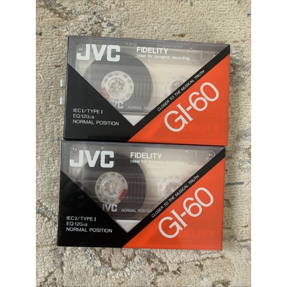2X JVC GI 60 Type 1 Normal Blank Cassette Tape IEC I Record Audio New Sealed